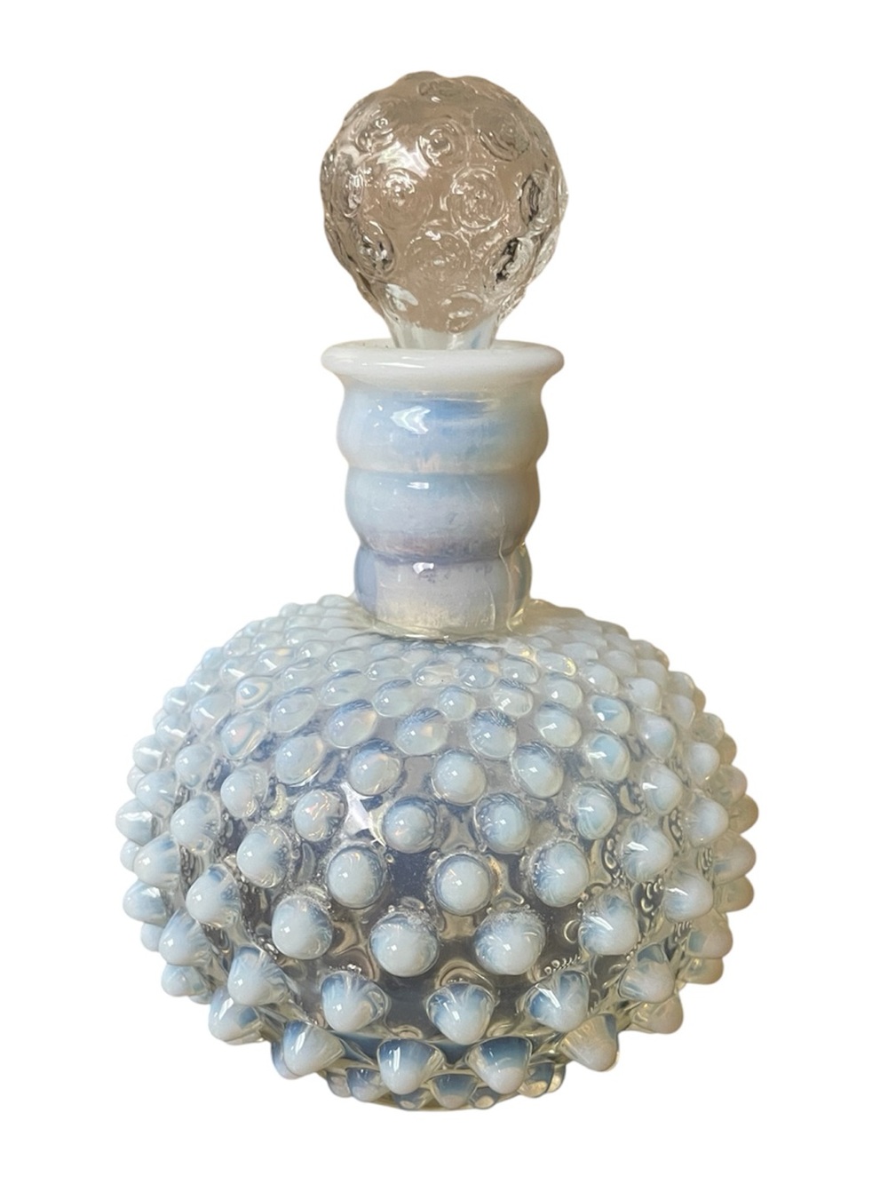 Fenton Hobnail Moonstone Decanter Bottle
